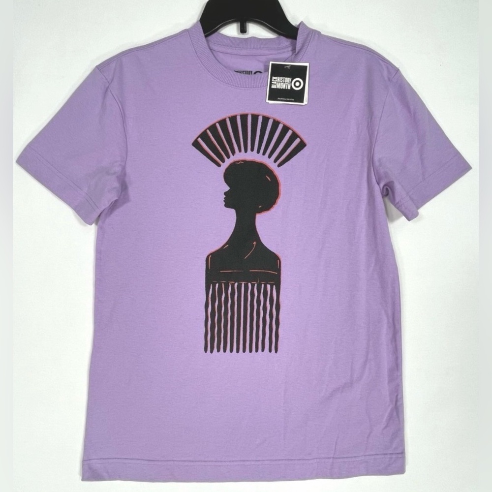 Target Black History Month Purple Artistic Graphic Tshirt Featured On TVUpshaws - Picture 2 of 8
